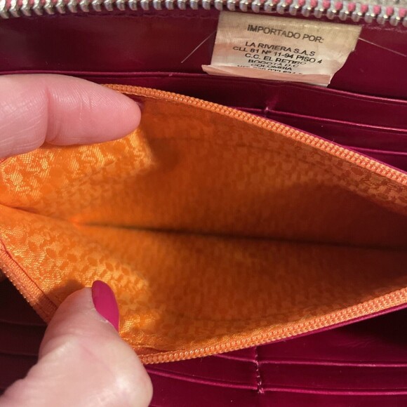 TOUS WALLET Pink Leather Zip Around Clutch - Picture 8 of 12